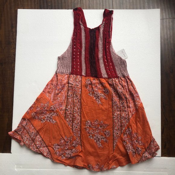 Free People Katies Crochet Top Fit Flare Mini Dres - Picture 7 of 7